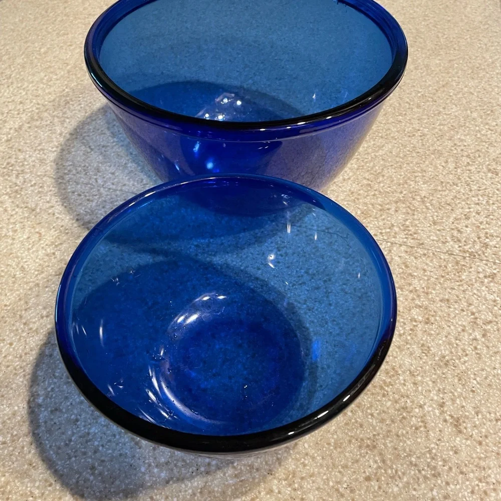 Colbalt blue bowls-excellent condition-made in France-collectors item.